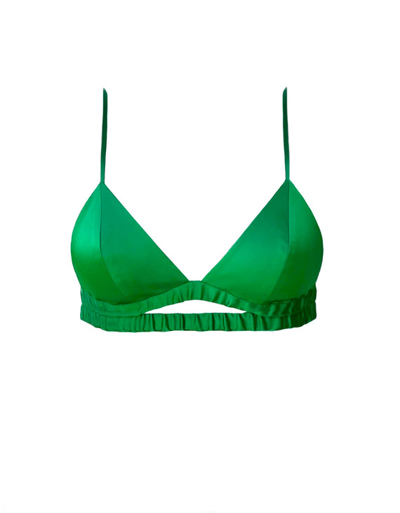 KAIA SILK-SATIN TOP BRA